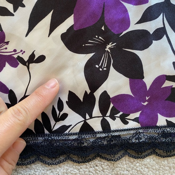 APT. 9 Floral Satin Babydoll Slip Dress Nightgown Size Large Y2K Lace Bow - Picture 6 of 10